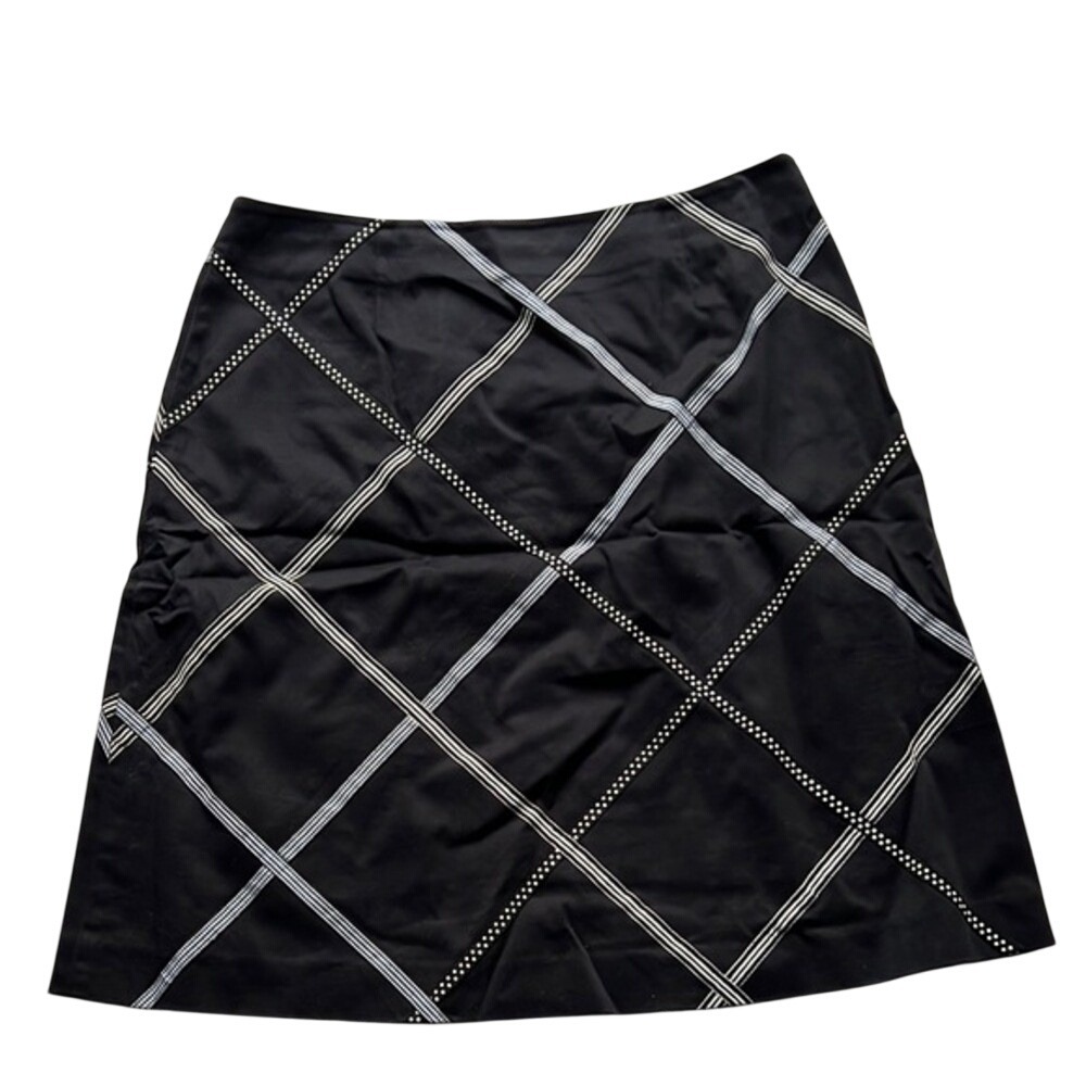 Talbots Black and Gray A-Line Mini‎ Skirt